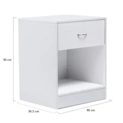Lot de 2 tables de chevet blanches en bois
