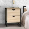 Lot de 2 tables de chevet industrielles 2 tiroirs