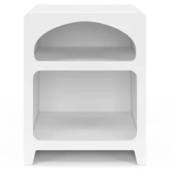 Lot de 2 tables de chevets style organiques bois blanc 2 niches