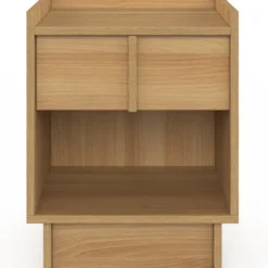 Lot de 2 tables de chevet 1 tiroir et 1 niche façon hêtre design minimaliste