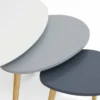 Lot de 3 tables gigognes scandinaves laquées blanc et gris