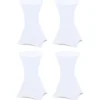 Lot de 4 tables hautes pliantes d’extérieur + housses blanches