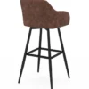 Lot de 4 tabourets de bar avec accoudoirs marron vintage