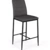 Lot de 4 tabourets de bar en PVC gris rembourrés