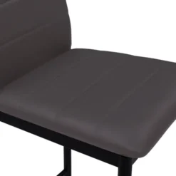 Lot de 4 tabourets de bar en PVC gris rembourrés