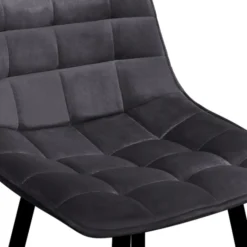 Lot de 2 tabourets de bar en velours gris foncé