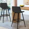 Lot de 2 tabourets de bar en velours noir