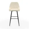 Lot de 2 tabourets de bar en velours beige avec demi-accoudoirs