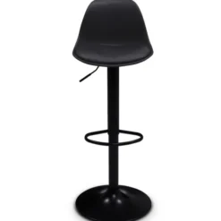 Lot de 2 tabourets de bar noir réglables