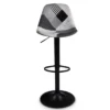 Lot de 2 tabourets de bar noirs réglables patchworks noirs, gris et blancs
