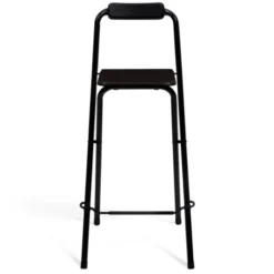 Lot de 4 tabourets hauts pliants noirs