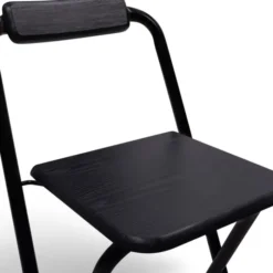 Lot de 4 tabourets hauts pliants noirs