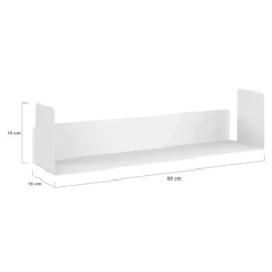 Lot de 4 étagères blanches 60x15 cm pour livres