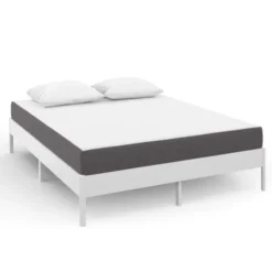 Matelas 160x200 cm à mémoire de forme épaisseur 20 cm blanc et gris