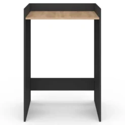 Meuble armoire pour machine à laver noir et bois façon hêtre