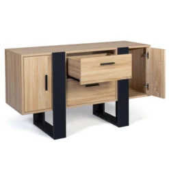Meuble bas bois et noir