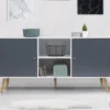 Meuble buffet scandinave blanc et gris 2 portes
