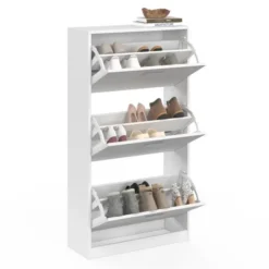 Meuble à chaussures blanc 3 portes