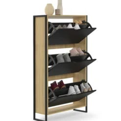 Meuble à chaussures industriel avec 3 portes