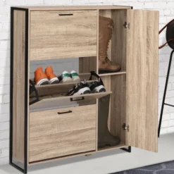Meuble à chaussures industriel avec 4 portes