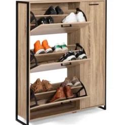 Meuble à chaussures industriel avec 4 portes