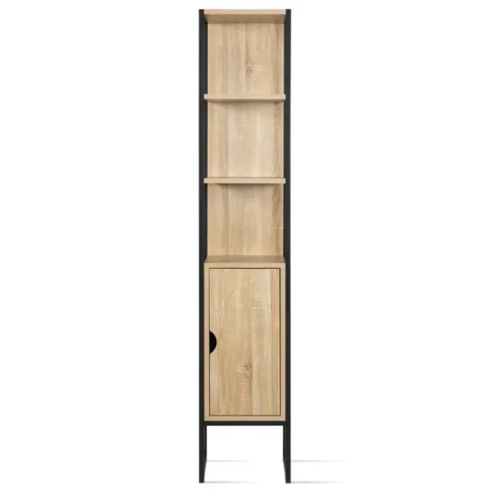 Meuble colonne salle de bain style industriel 1 porte
