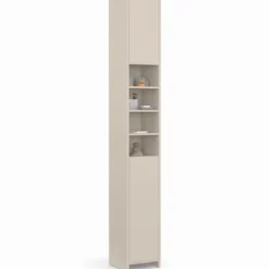 Meuble colonne salle de bain TOMI 2 portes 4 niches beige