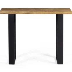 Meuble console bois et métal noir 100 cm