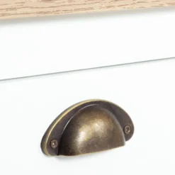 Meuble console vintage bois et blanc 100 cm