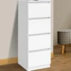 Meuble d’appoint chiffonnier avec 4 tiroirs de 30 cm en bois blanc