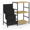 Meuble d'appoint, rangement avec étagères, supports vinyles et platine design industriel