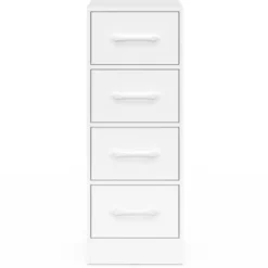 Meuble d'appoint 4 tiroirs 30 cm chiffonnier, meuble de rangement bois blanc