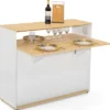 Meuble de bar mange-debout blanc et bois