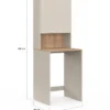 Meuble dessus de machine à laver avec placard beige et bois façon hêtre