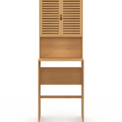 Meuble dessus de machine à laver bambou avec placard