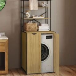 Meuble dessus machine à laver fermé design industriel