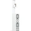 Meuble de toilette blanc et gris motif carreaux de ciment 3 portes