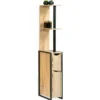 Meuble de toilette industriel bois et métal noir