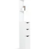 Meuble de toilettes étagère bois 3 portes blanc