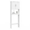 Meuble pour les toilettes avec étagère et placard double blanc