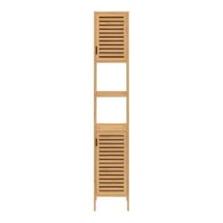 Meuble salle de bain colonne bambou 2 portes