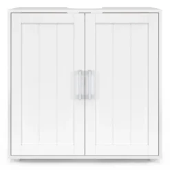 Meuble sous-lavabo en bois blanc