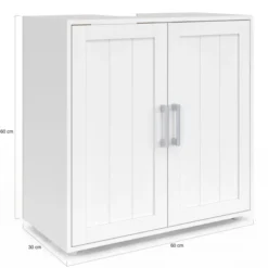 Meuble sous-lavabo en bois blanc