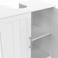 Meuble sous-lavabo en bois blanc