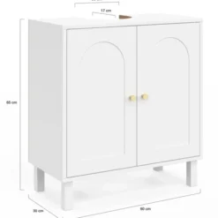 Meuble sous lavabo salle de bain design arche bois blanc