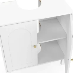 Meuble sous lavabo salle de bain design arche bois blanc