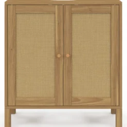 Meuble sous lavabo salle de bain effet naturel cannage