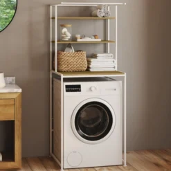 Meuble étagère blanc machine à laver