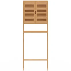 Meuble étagère dessus WC en bambou avec placard