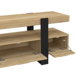 Meuble télé design noir et bois avec rangement